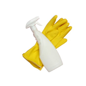 Guantes y atomizador